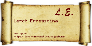 Lerch Ernesztina névjegykártya